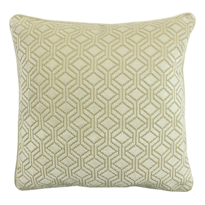 Avenue Geometric Square Throw Cushion, Ivory
