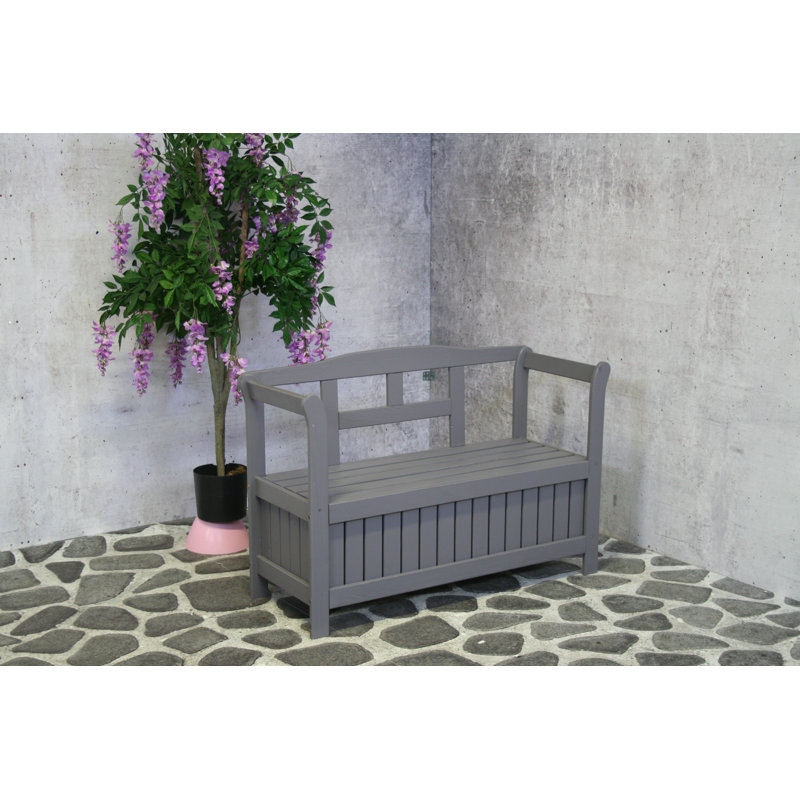 Fazio Wooden Bench, Grey