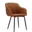 Modern Faux Leather Upholstered Dining Chairs with Metal Legs-203035655-206257507
