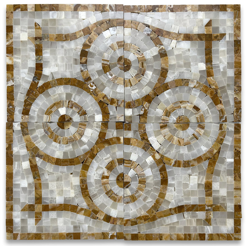6.3" x 6.3" Marble Mosaic Wall & Floor Tile