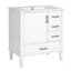 Meuble-lavabo de 30 po avec lavabo en céramique, porte à fermeture en douceur avec tablette intégrée, tiroir profond, tiroir standard, grand tiroir diviseur, grande armoire de rangement pour la salle de bain, conception fonctionnelle moderne-117193367