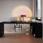 Bureau de direction en bois massif noir en forme de L-1041438506-1041438498