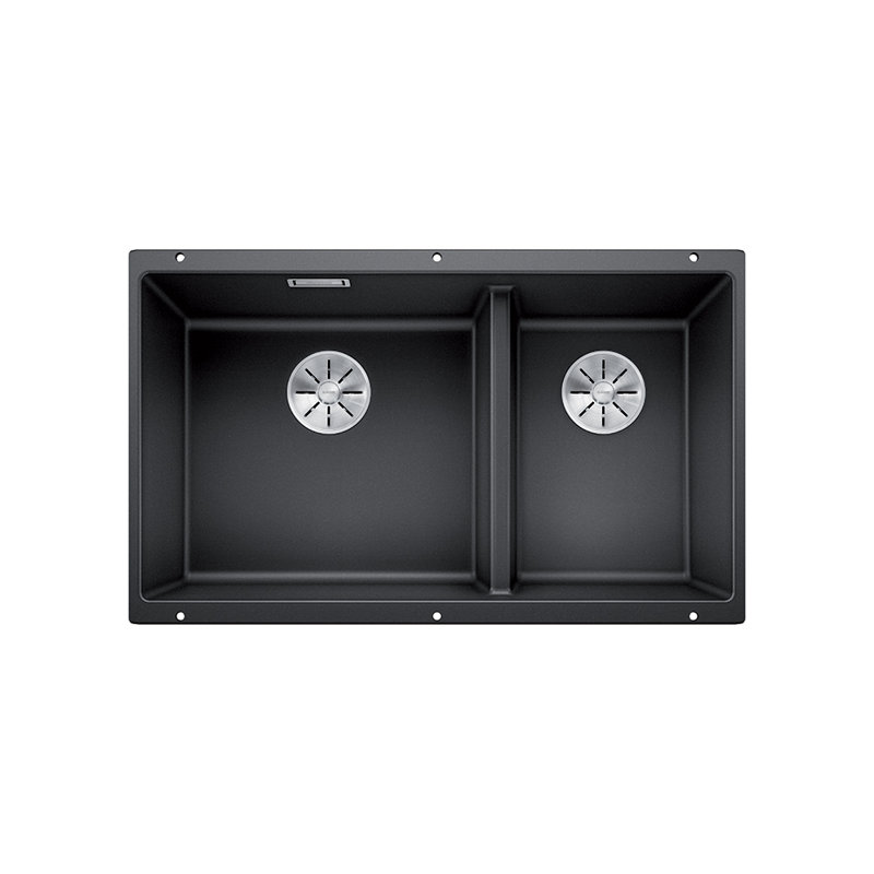 Subline Double Bowl Undermount Kitchen Sink, Anthracite