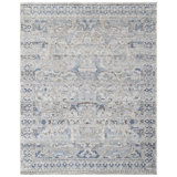 Hand Knotted Wool Oriental Area Rug in Silver/Light Gray/Blue