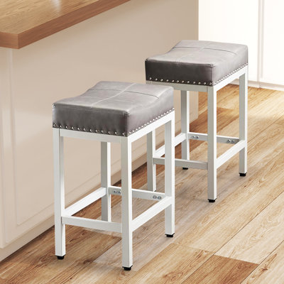 24” Counter Height Bar Stools, Kitchen Counter Saddle Barstools For Pub, Bar, Dining Room