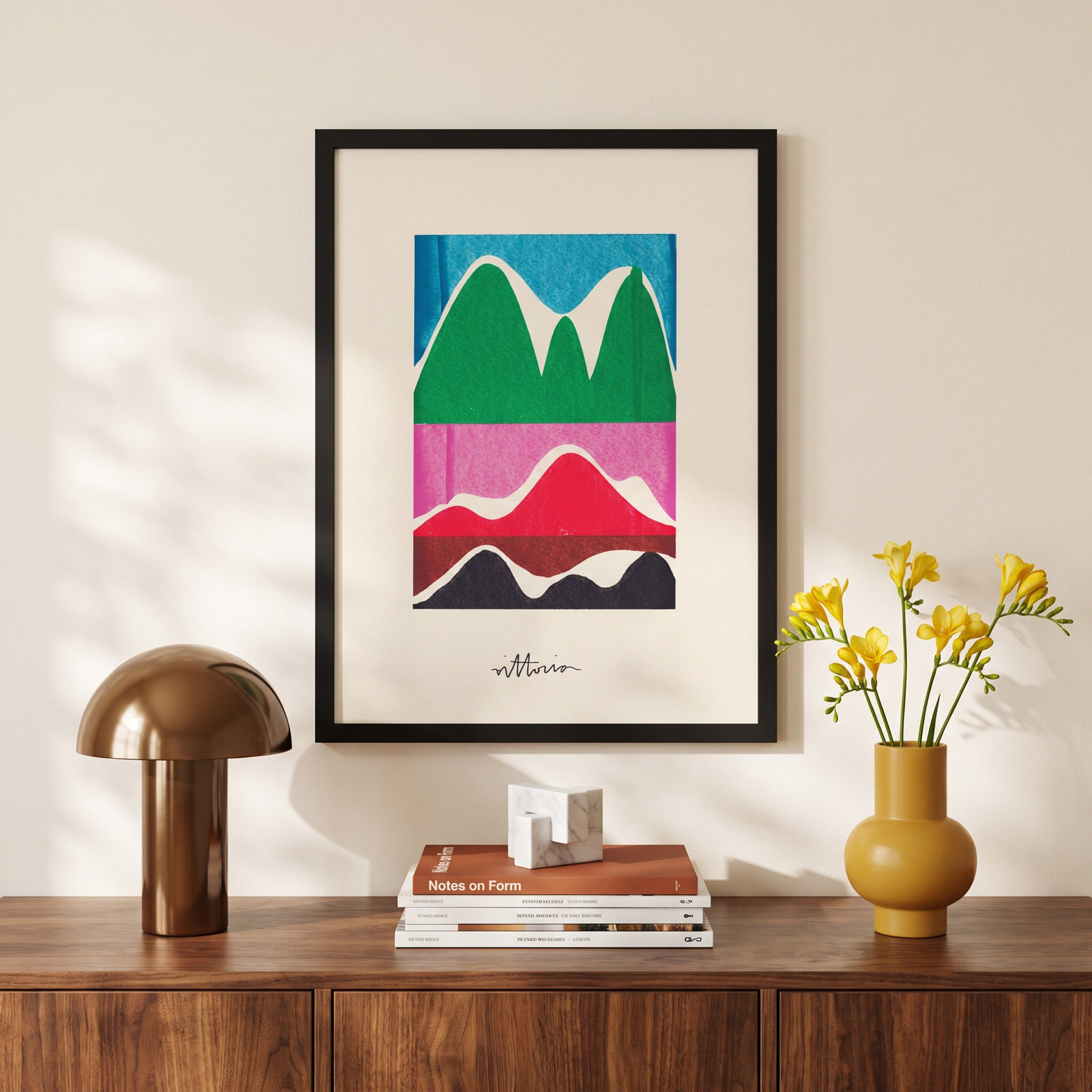 Olav "Beyond Our Wildest Dream" Print, 19" W x 25" H x 1" D, Black Framed