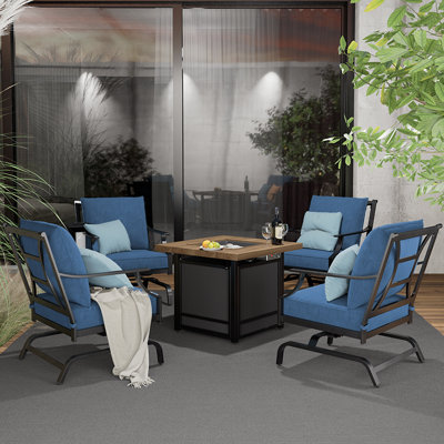 Ensemble de conversation d'extérieur pour 4 personnes avec coussins Amaurion