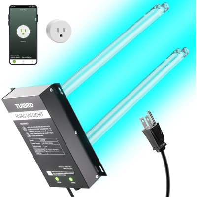 TURBRO 72W HVAC UV Light with Smart Plug UV72PW, 72W, 120V, WiFi control, ozone free, ETL/CARB certified, for HVAC ducted systems, for HVAC maintenance