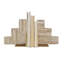 Pair Of Natural Travertine Stair Step Bookends with Brass Detail