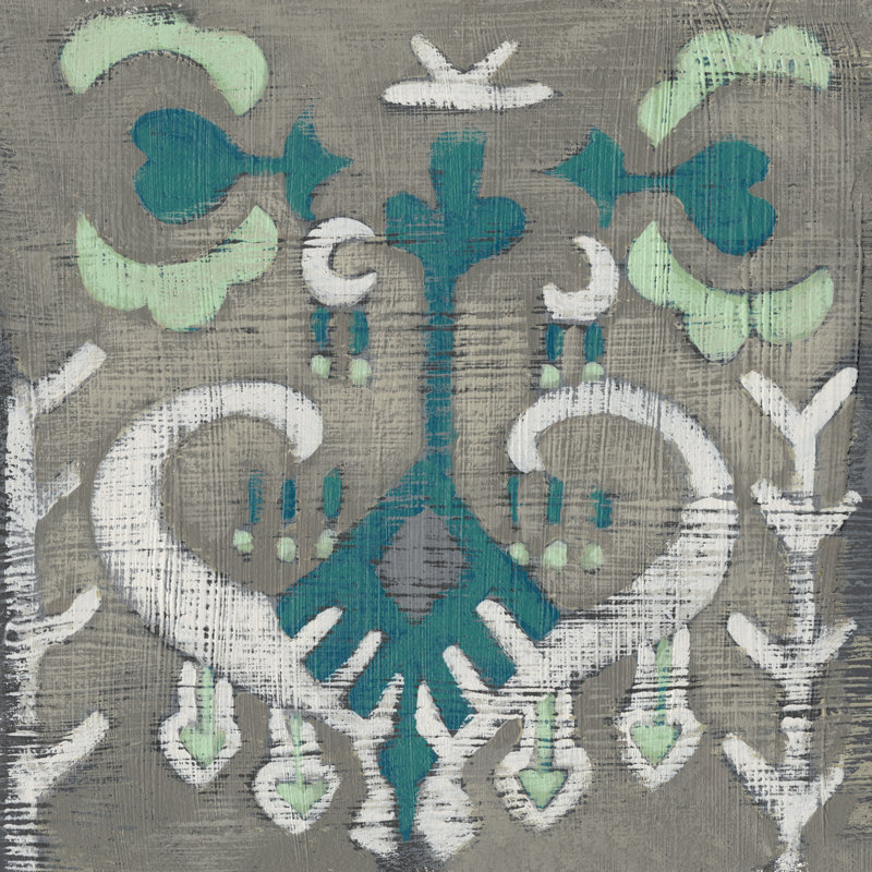 Teal Tapestry I by Chariklia Zarris - Wrapped Canvas Painting, 30cm H x 30cm W