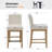 18'' Wide Upholstered Square Seat Rubber Wood Low Back Counter Height Bar Stools