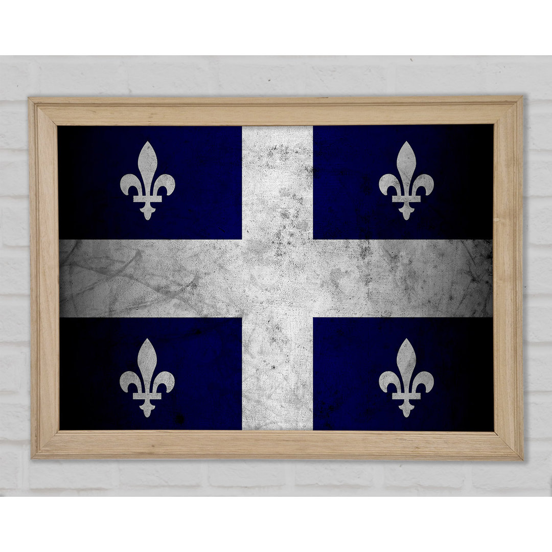 Quebec Grunge Flagge - Druck