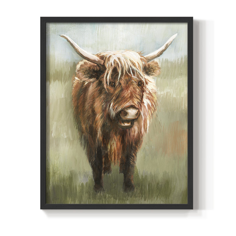 «Happy Highlander», reproduction encadrée - bois massif, H 11 po x l 9 po, Noir, noir, noir, noir
