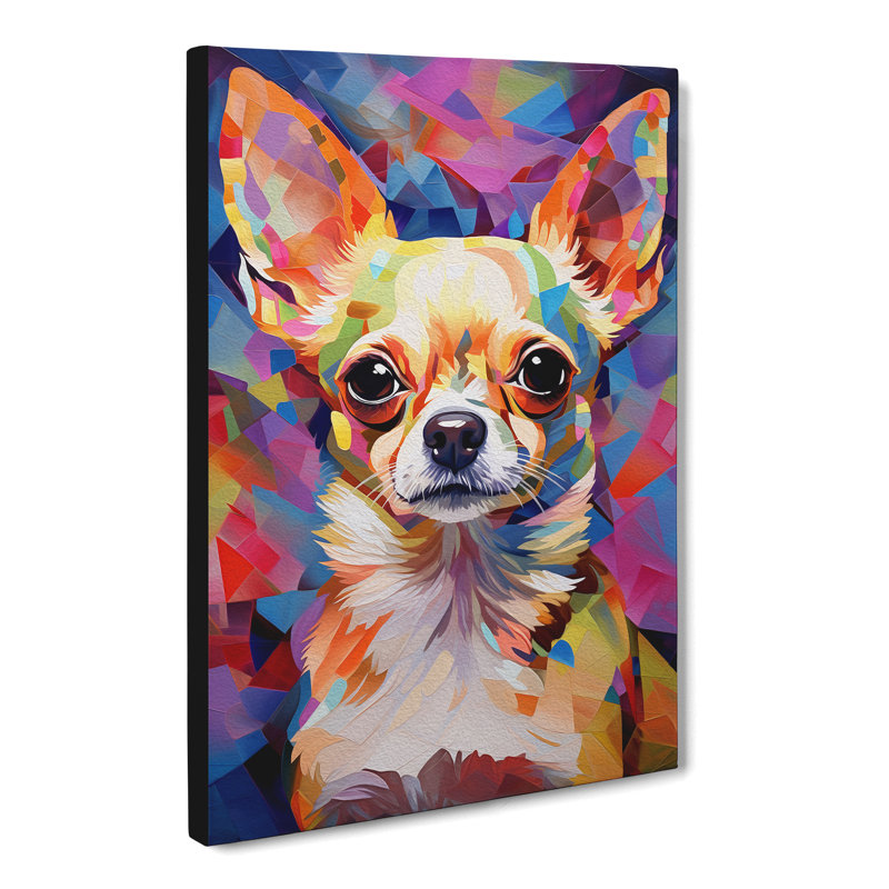Chihuahua Orphism No.3 - Print on Canvas, 76cm H x 50cm W x 3cm D