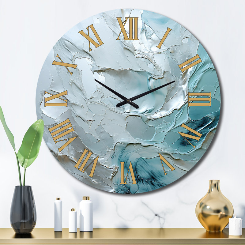 Horloge murale argentée, Grand