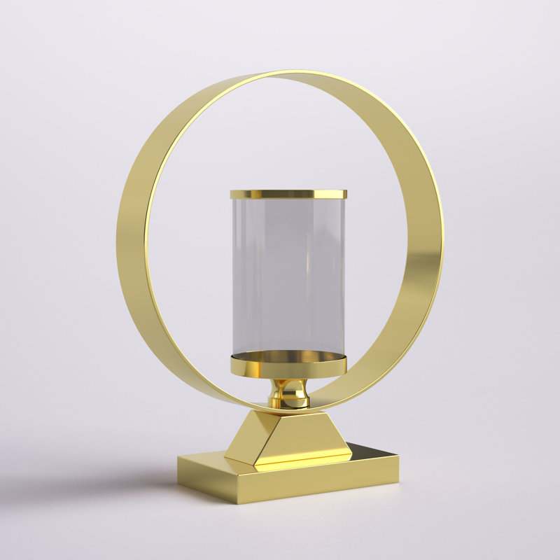 Tabletop Hurricane, Gold, 18" H x 16" W x 4"D