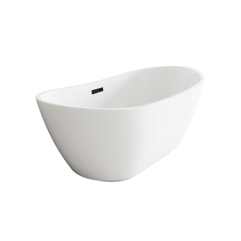 Labrusca 62'' x 28.3'' Soaking Fiberglass Bathtub, Matte Black