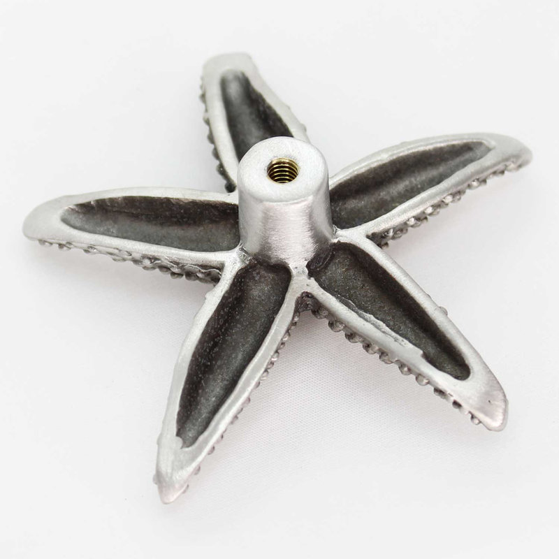 2" Starfish Small Knob, Brushed Nickel, 2" L x 2" W, 2
