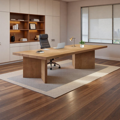 86.61-inch Modern Solid Wood Rectangular Dining Table