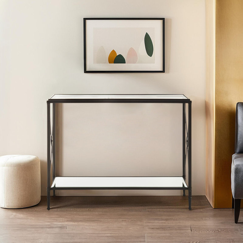 Latavion 101cm Glass Top Console Table