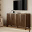 Mid-century Modern Fluted Buffet Cabinet, 55" Storage Sideboard With Doors - Walnut Brown