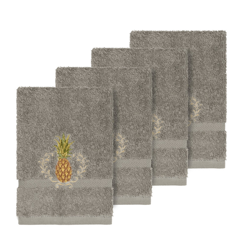 Welcome Turkish Cotton Washcloth, Dark Gray