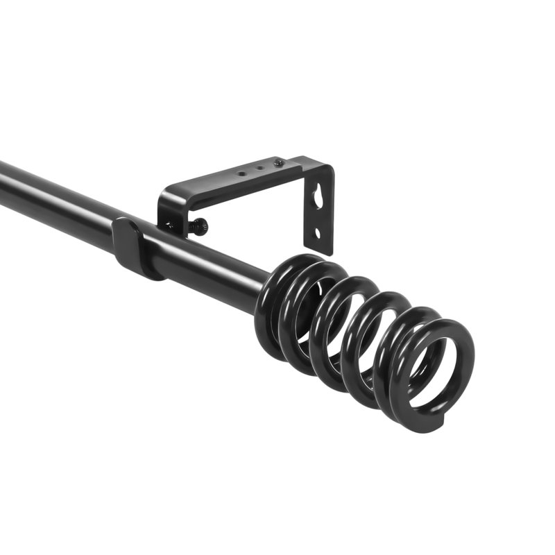 Tringle à rideaux simple hélicoïdale faîteau Sweatt, Noir, H 1 po x l 48 po x P 1 po