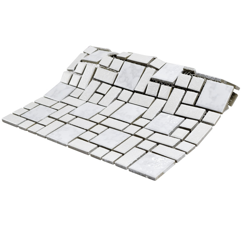 Carreau de mosaïque en porcelaine University, Blanc