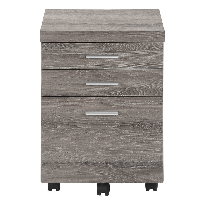 File Cabinet, Rolling Mobile, Storage Drawers, Printer Stand, Office, Work, Brown Laminate, Contemporary, Modern, Taupe
