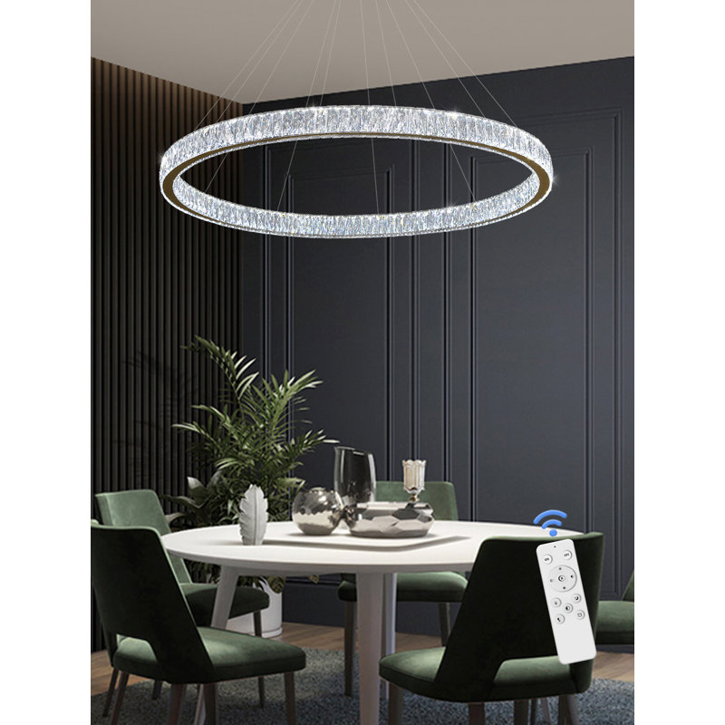 Luminaire suspendu en cristal à DEL 48 pouces
