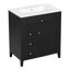 Meuble-lavabo de 30 pouces avec lavabo, panneau de fibres à densité moyenne moderne et bois d'hévéa avec 3 tiroirs et tablette réglable, meuble-lavabo autoportant pour le rangement et l'organisation de la salle de bain-1124776840