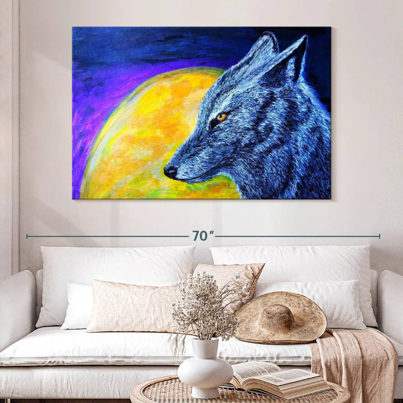 Brampt Blue Coyote, 34" H x 51" W