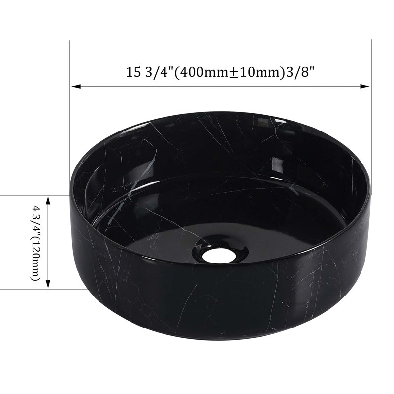 Lavabo de salle de bain moderne en céramique avec rebord mince pour meuble-lavabo contemporain, conception durable et peu encombrante