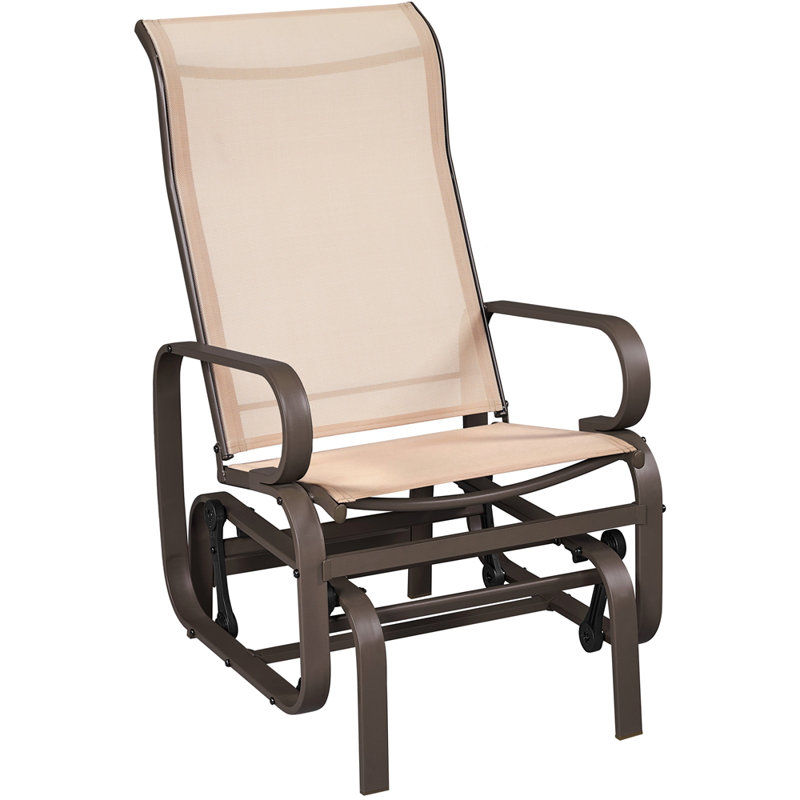 Chaise berçante d'extérieur avec tissu respirant, Beige