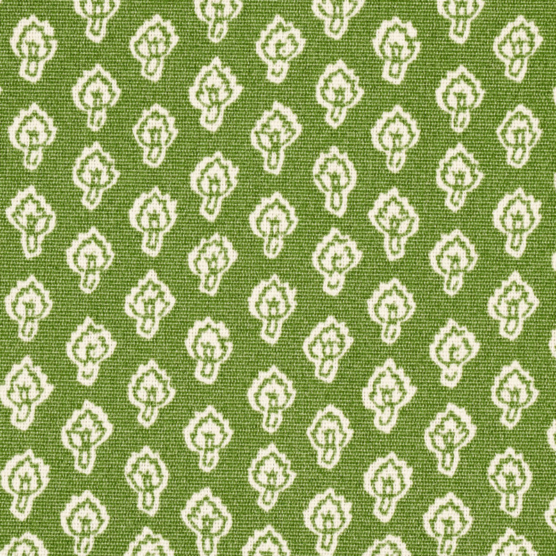 Schumacher x Mark D. Sikes Hyacinth Indoor/Outdoor Fabric, Leaf Green