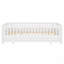 Lit plateforme avec garde-corps, structure en bois massif, convertible en lit simple double, blanc, peu encombrant et élégant-121053556-121053555