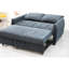 Canapé futon bleu marine avec dossier réglable, rangement et dossier en tissu confortable