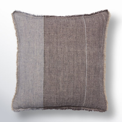Rockefeller Fringed Linen Reversible Throw Pillow