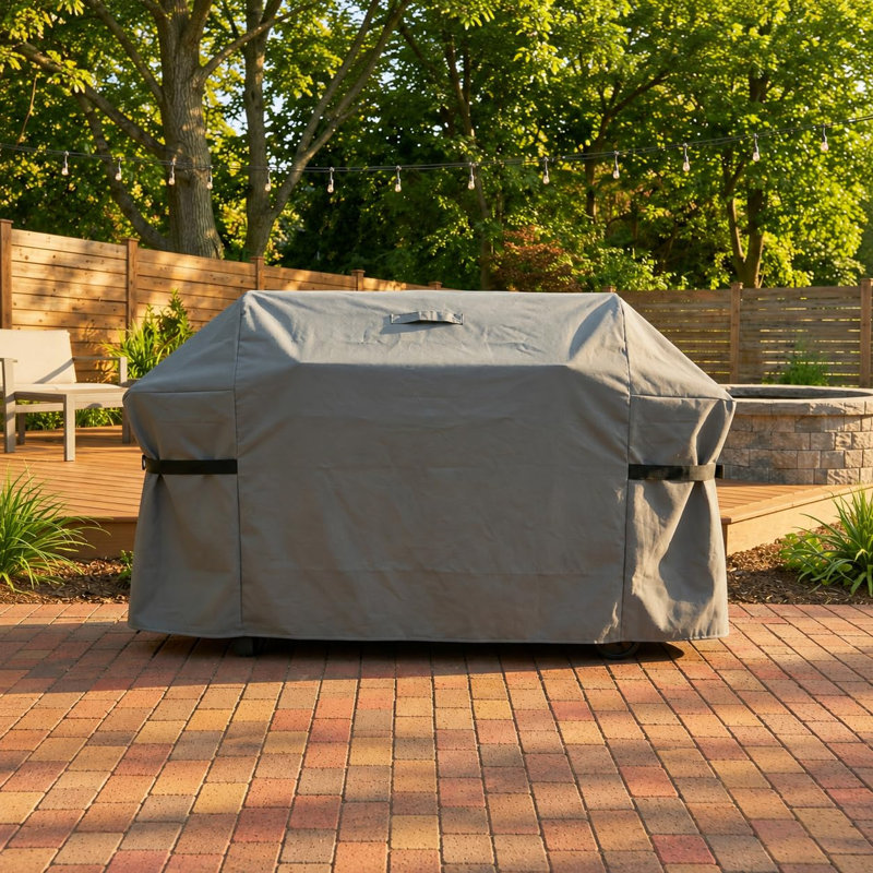 Couvercle de gril imperméable robuste avec évents, poignées et pochette à fermeture à glissière, H 44 po x l 58 po x P 24 po
