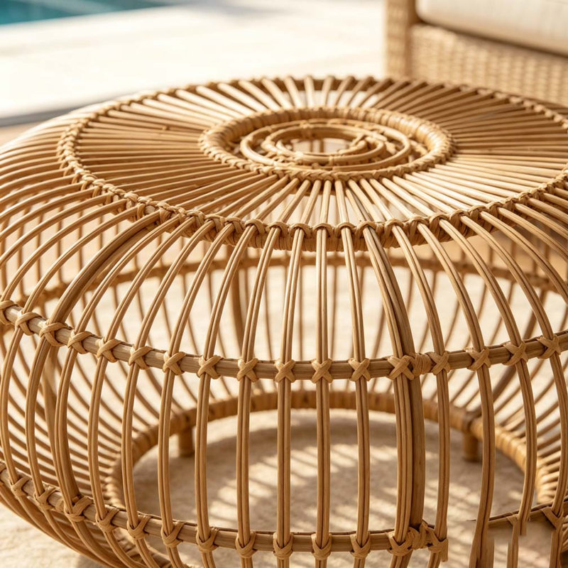 Faux Rattan Coffee Table