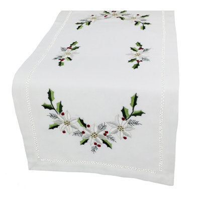 Samuelson Embroidered Hemstitch Table Runner