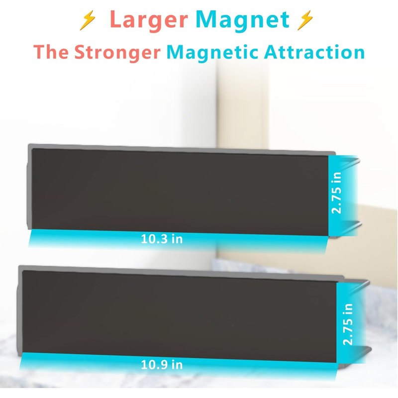 Étagère à épices magnétique pour réfrigérateur, étagère à réfrigérateur magnétique pour la cuisine, étagère magnétique pour réfrigérateur à faible encombrement noir, paquet de 4 avec porte-essuie-tout magnétique