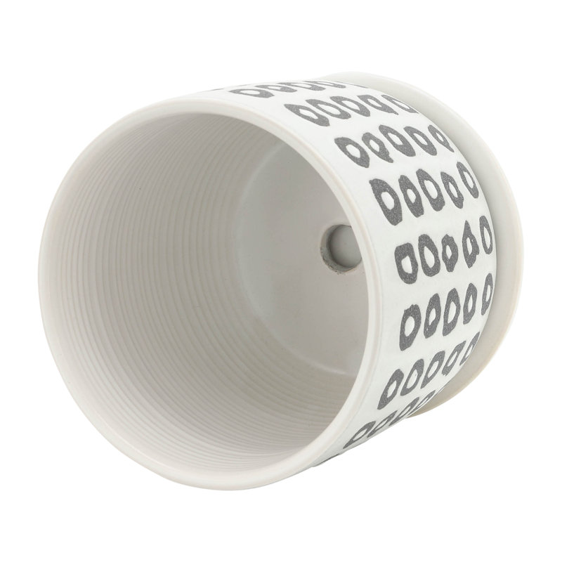 S/2 5/6" Ceramic Planter with Dish and Drainage Hole