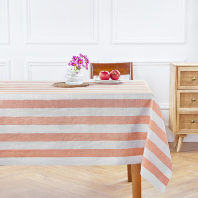 Cabana Stripe - 100% Pure Linen Tablecloth