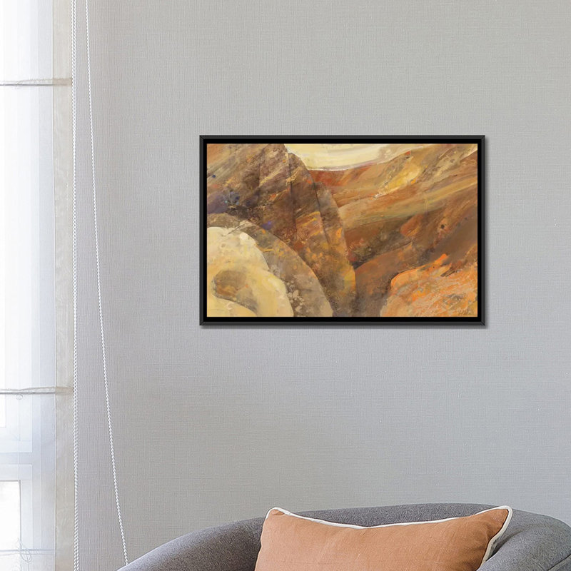 «Canyon VII», reproduction d'art sur toile tendue, H 18 po x l 26 po x P 1,5 po, Toile avec cadre noir, Pas de tapis