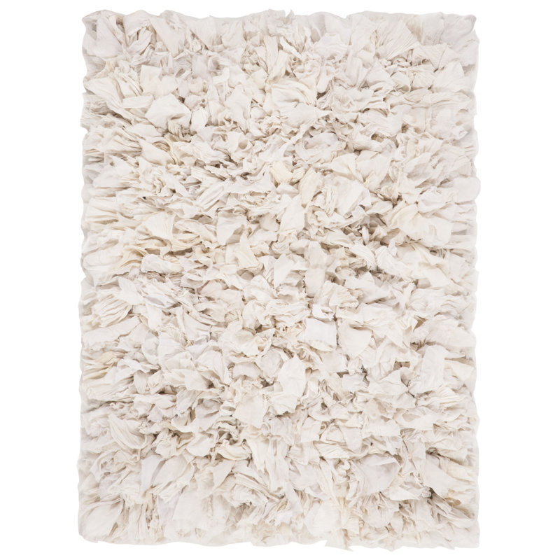Tapis crème tissé à la main Adalbern, Rectangle de 5 pi x 8 pi