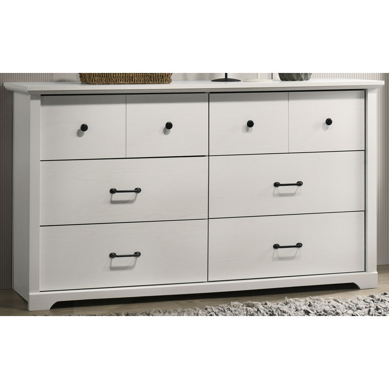Commode à tiroirs et commode avec poignées, Blanc