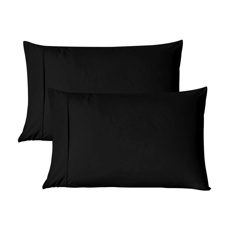 Microfiber - Set of 2, Queen, Black