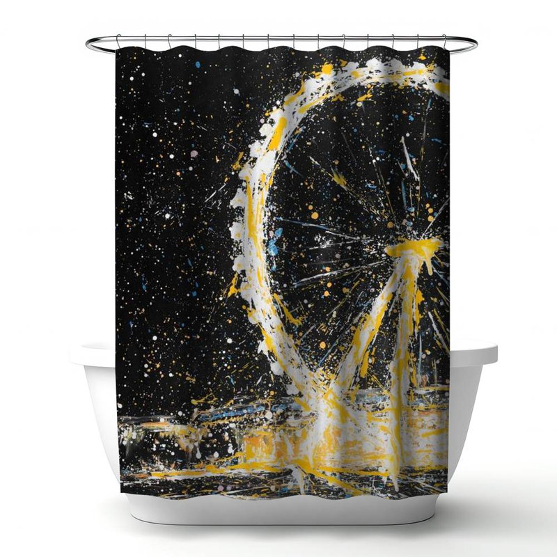 Shower Curtain CI303 – Polyester Shower Curtain, Dye Sublimation Print, 71" W × 74" L