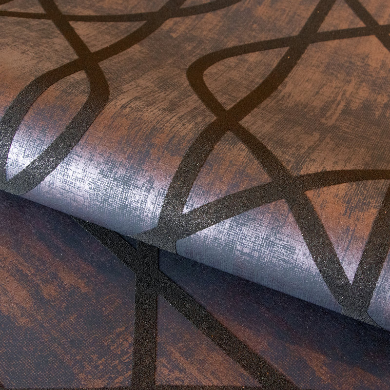 Universe Collection Saturn Glass Stone Geometric Lines Wallpaper Roll, Blue